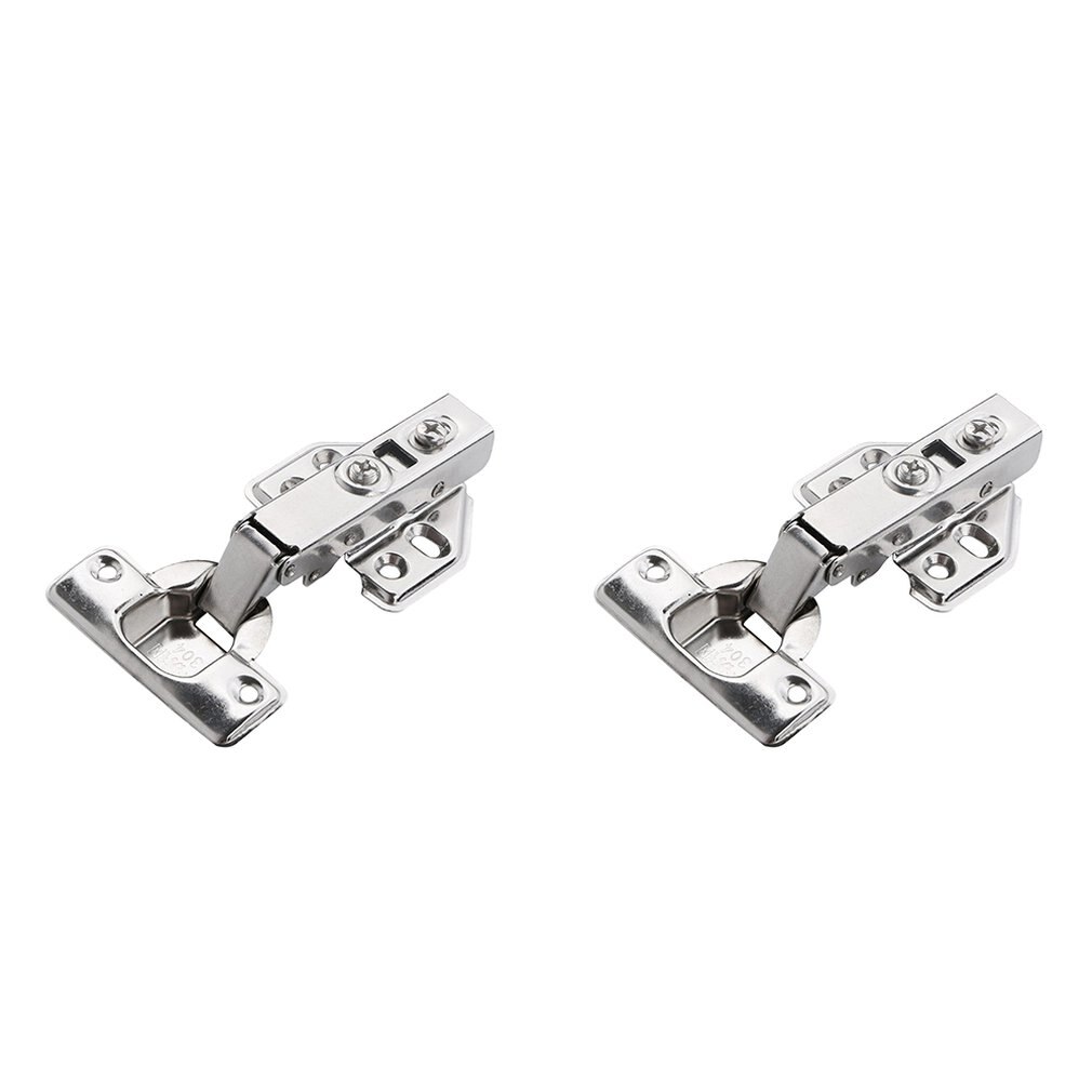 2pcs 304 Stainless Steel 2.0 Fixed Straight Arm Hydraulic Hinge Buffer Damping Cabinet Door Detachable Aircraft Hinge: 2pcs