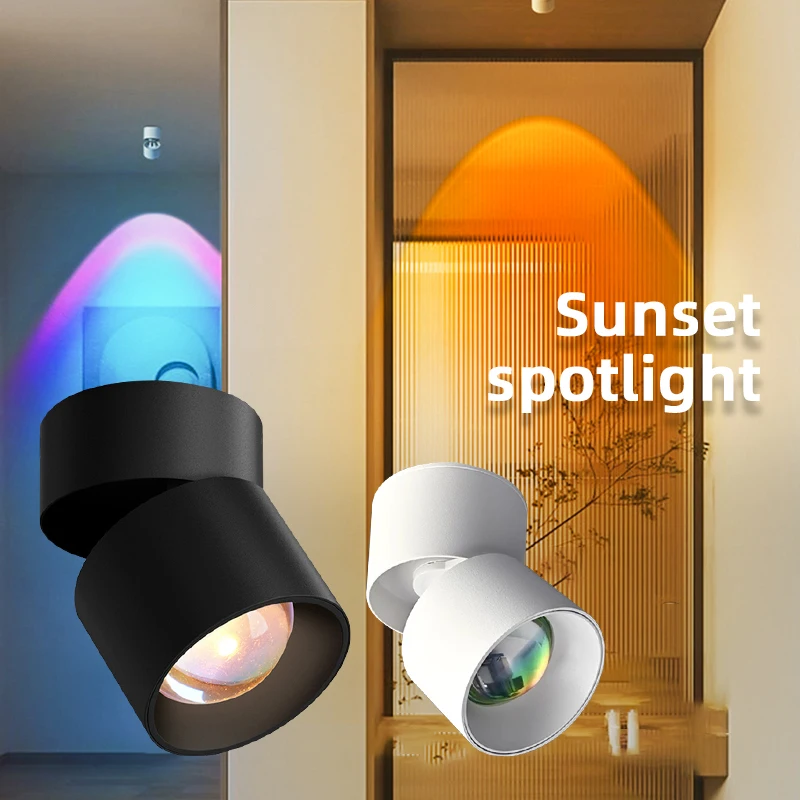 LED Sonnen untergang Scheinwerfer Decke Nieder Lampe Innenfläche montiert/Einbau Stelle Beleuchtung für Wohnzimmer Korridor Dekoration Licht