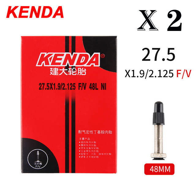 2 st kenda cykelslang 20/26/27.5/29/700c schrader presta butylgummi mtb racercykelslang innerdäck cykeldelar: Silver-