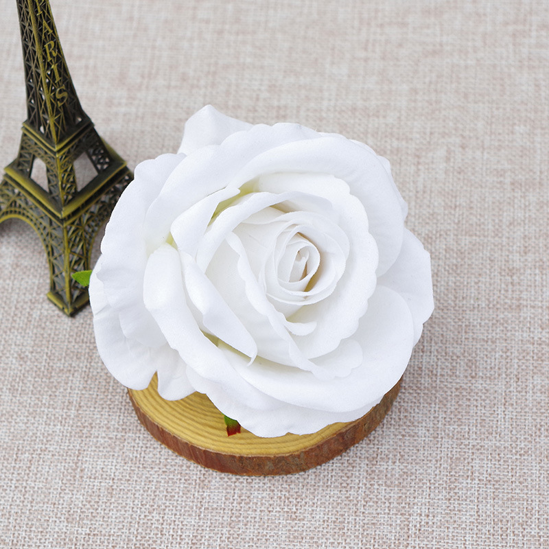 10Pc Kunstbloemen Fluwelen Rose Hoofd Diy Krans Home Party Bruiloft Bloem Muur Achtergrond Decoratie Hoed Accessoires: Melkwit