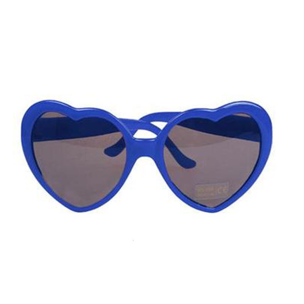 Gafas de sol de con forma de corazón, lentes con efecto especial, cambio a la difracción del corazón, de noche: Blue