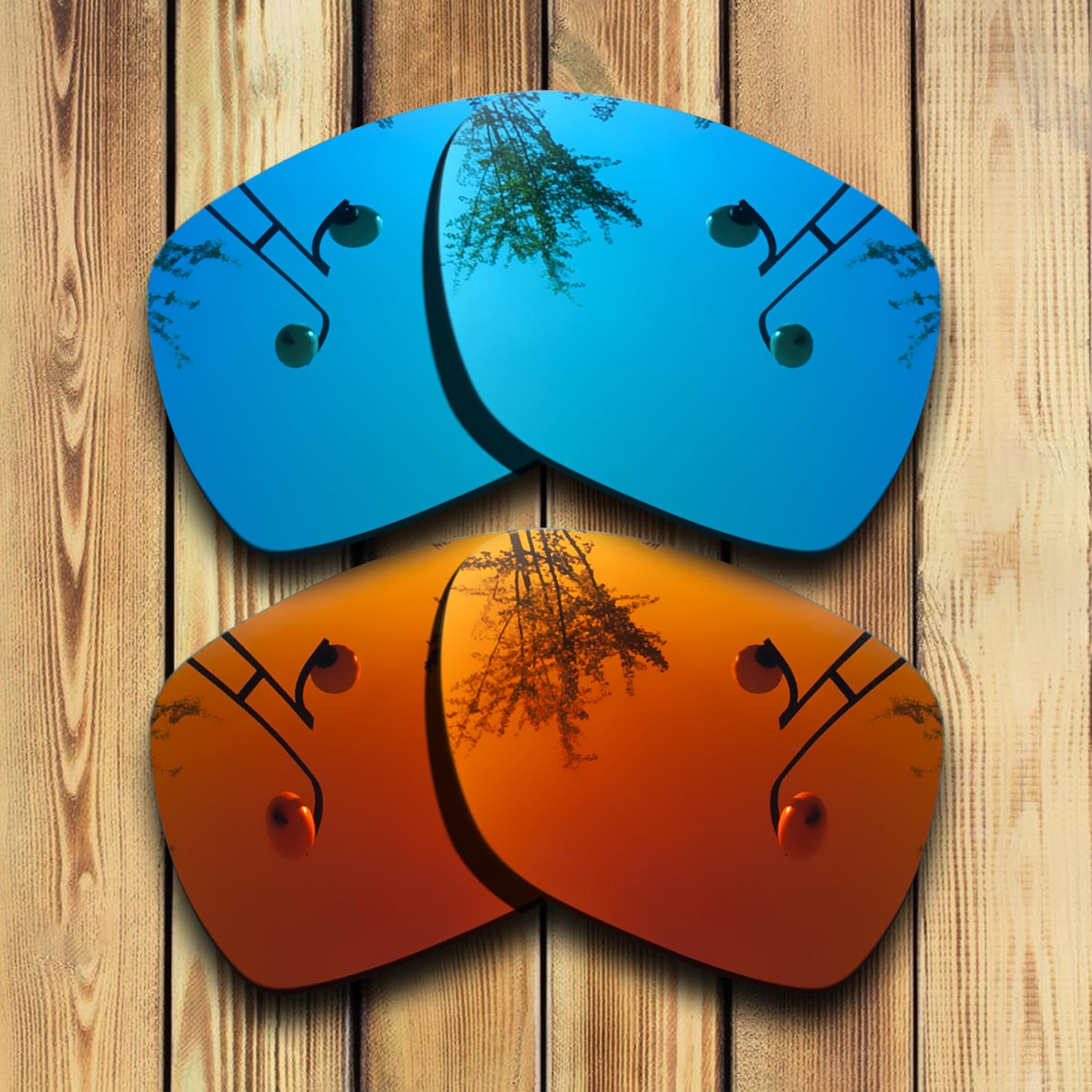 100% Precies Gesneden Gepolariseerde Vervanging Lenzen Voor Spy Optic Cyrus Zonnebril Blauw Mirrored Coating Kleur Keuzes: Blue -Red Mirrored