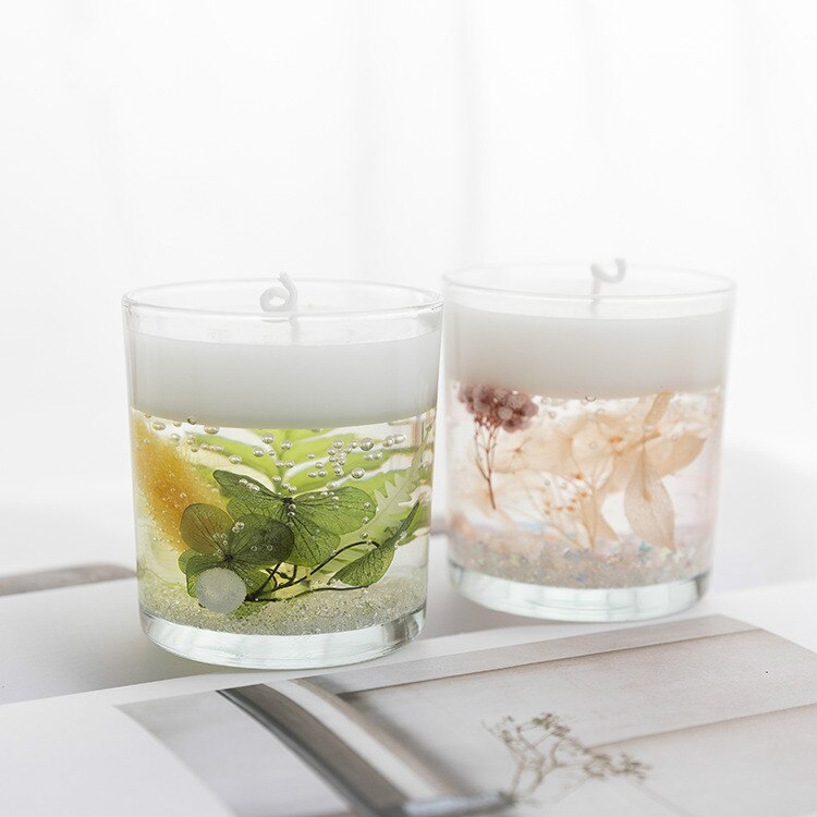 Ewige Leben Blume Duft Kerzen für Mädchen Kreative Souvenir Glas Tassen Gel Wachs Blume in Kerze