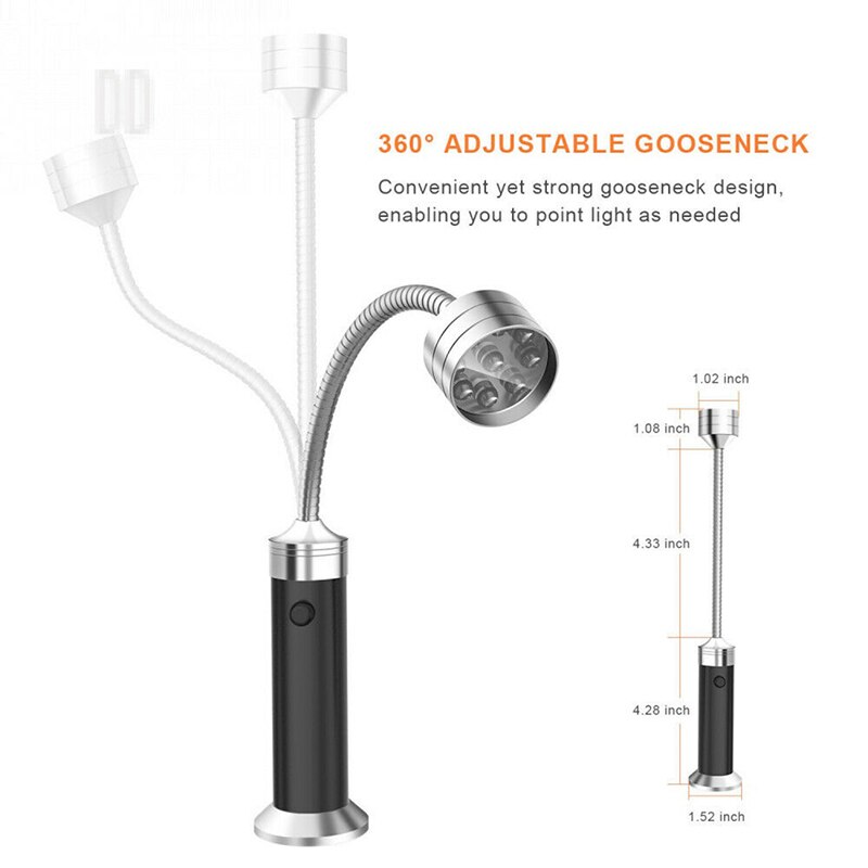 1 stk grillgrill lys lyse ledet-lamper batteridrevne bbq-lys med magnetisk utgangspunkt