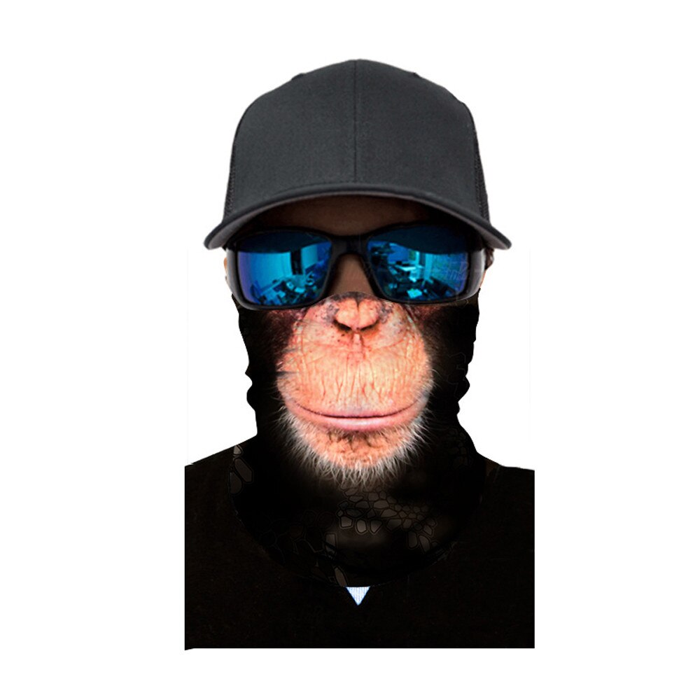 Écharpe de tête pour moto cyclisme, cache-cou, masque facial, cagoule de Ski, bandeau, singe, léopard, chien, loup, Animal