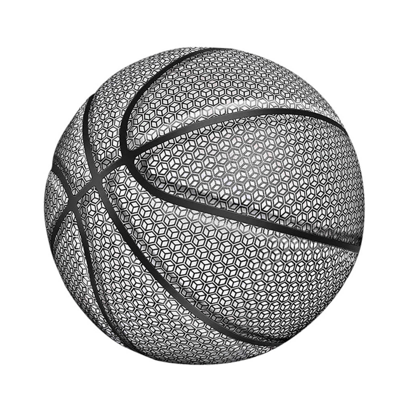 Reflective Basketball Ball Sports Synthetic Court Cement Floor Holographic Glowing Reflective Basketball Lighted Baloncesto