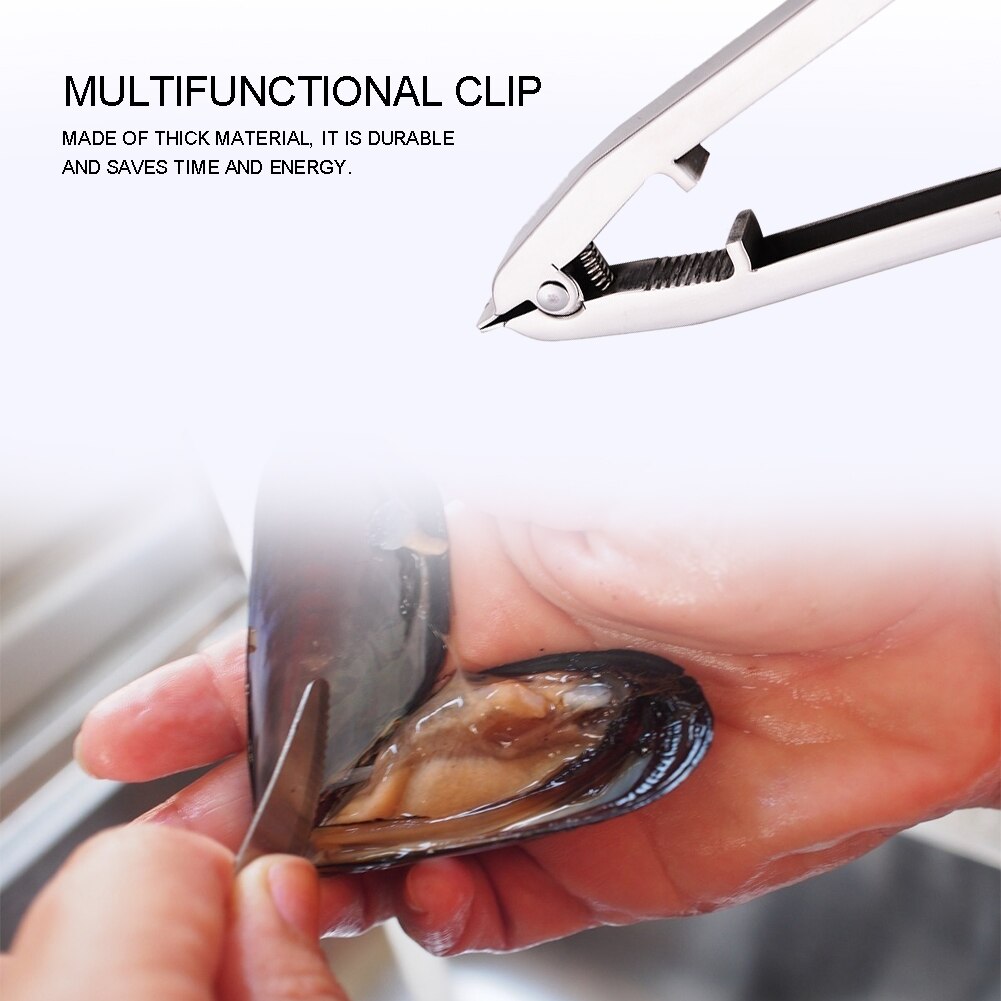 Multifunctional Clam Clip Innovative Opener Zinc Alloy Seafood Clamp Automatic Spring Food Clip
