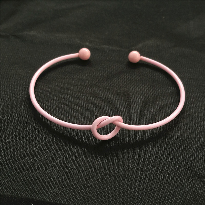 Nuevas pulseras y brazaletes de con encanto abierto para mujer, joyería con forma de nudo con cuentas y flecha: B1126-10