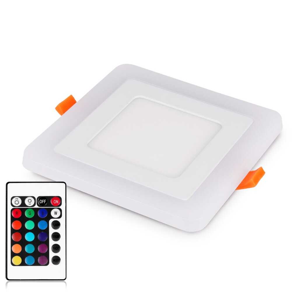 Fargerik rgb akryl firkantet tak ledet innfelt panel lys kjøkken kontor kjøpesenter lampe ned lys 100-265v skjult