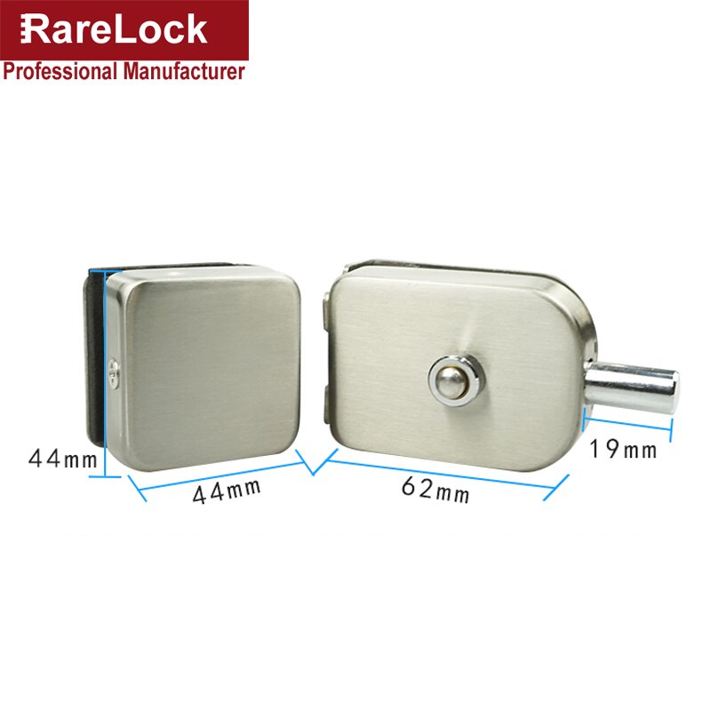 304 Stainless Glass Door Latch Thumb Push Button Lock for Window Bathroom Shower Room Office Building Hardware Rarelock MS556 aa
