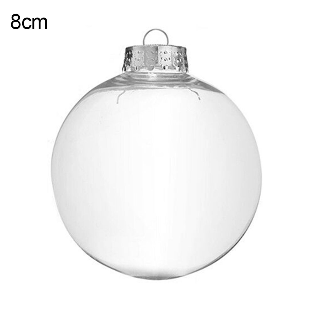 1Pc Christmas Tree Ornaments Transparent Plastic Baubles Balls Hanging Pendant Christmas Decorations navidad: 8cm