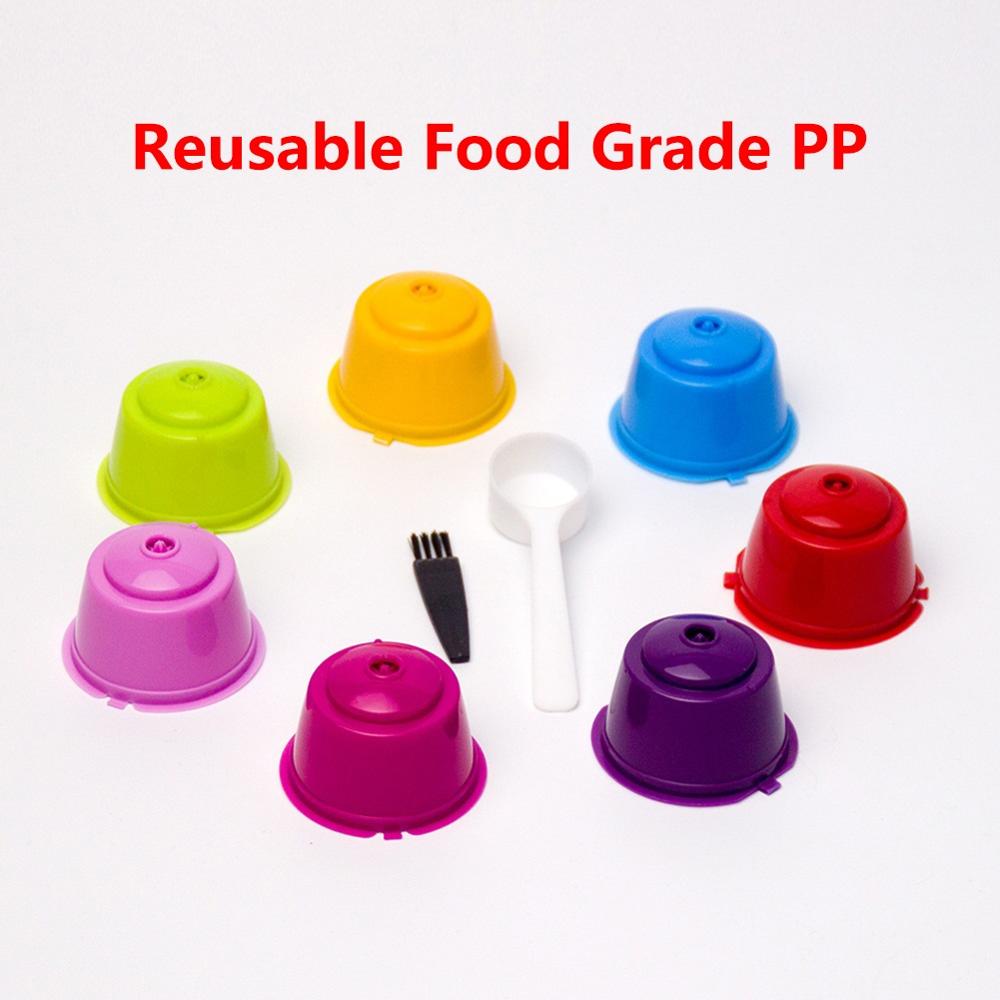 Capsules de café réutilisables, dosette rechargeable pour nescafé, en acier inoxydable, Dolce Gusto, filtre à crème permanente: 9pcs 7colors