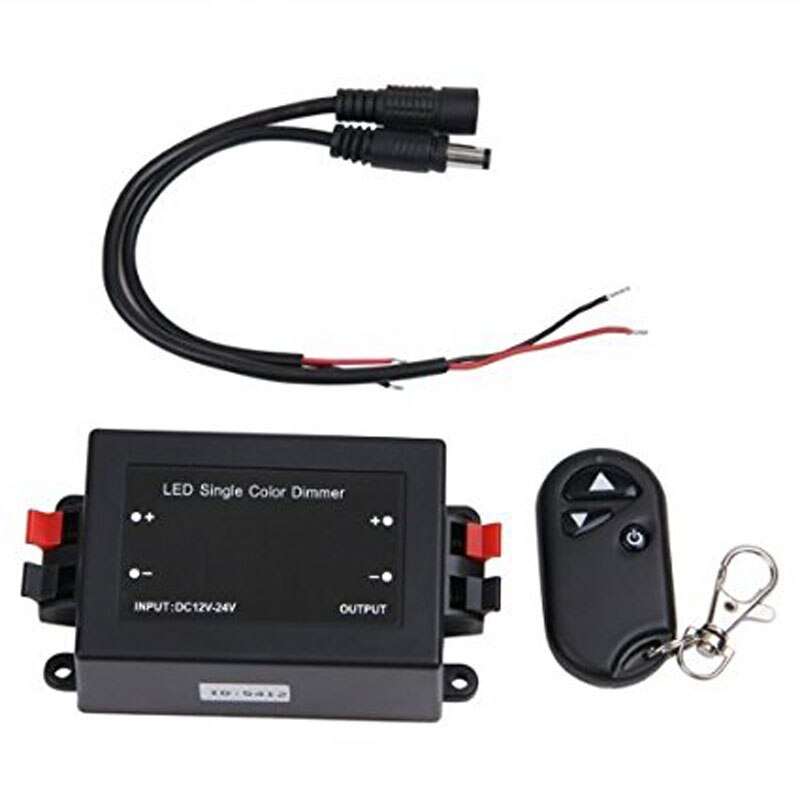 Led 12 v-24 v 8a dc enfärgad trådlös dimmer med rf-fjärrkontroll luminanskontroll för led spotlight lampremsa