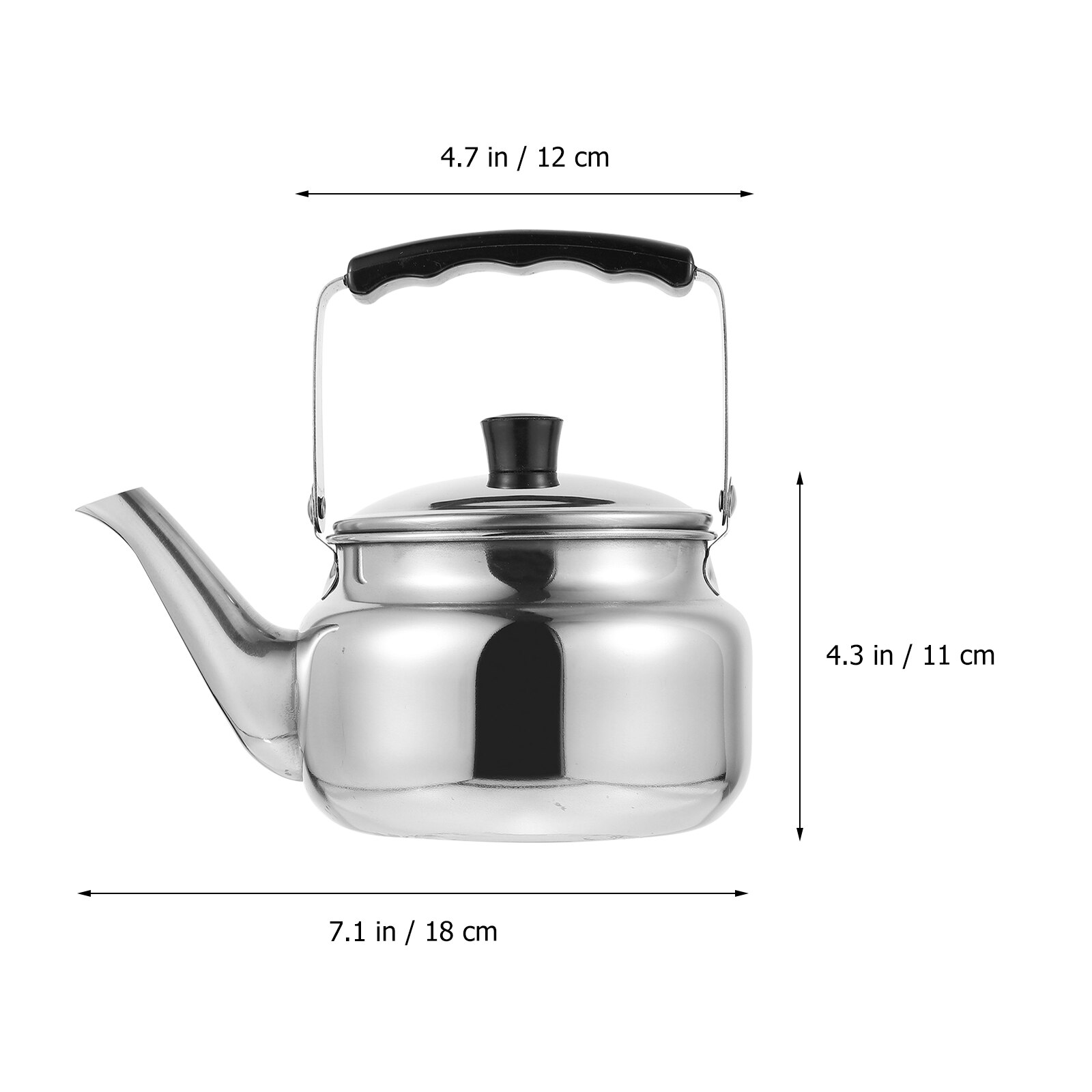 Stainless Steel Water Kettle Outdoor Teapot Ant-scald Handle Tea Kettle: 1.0L
