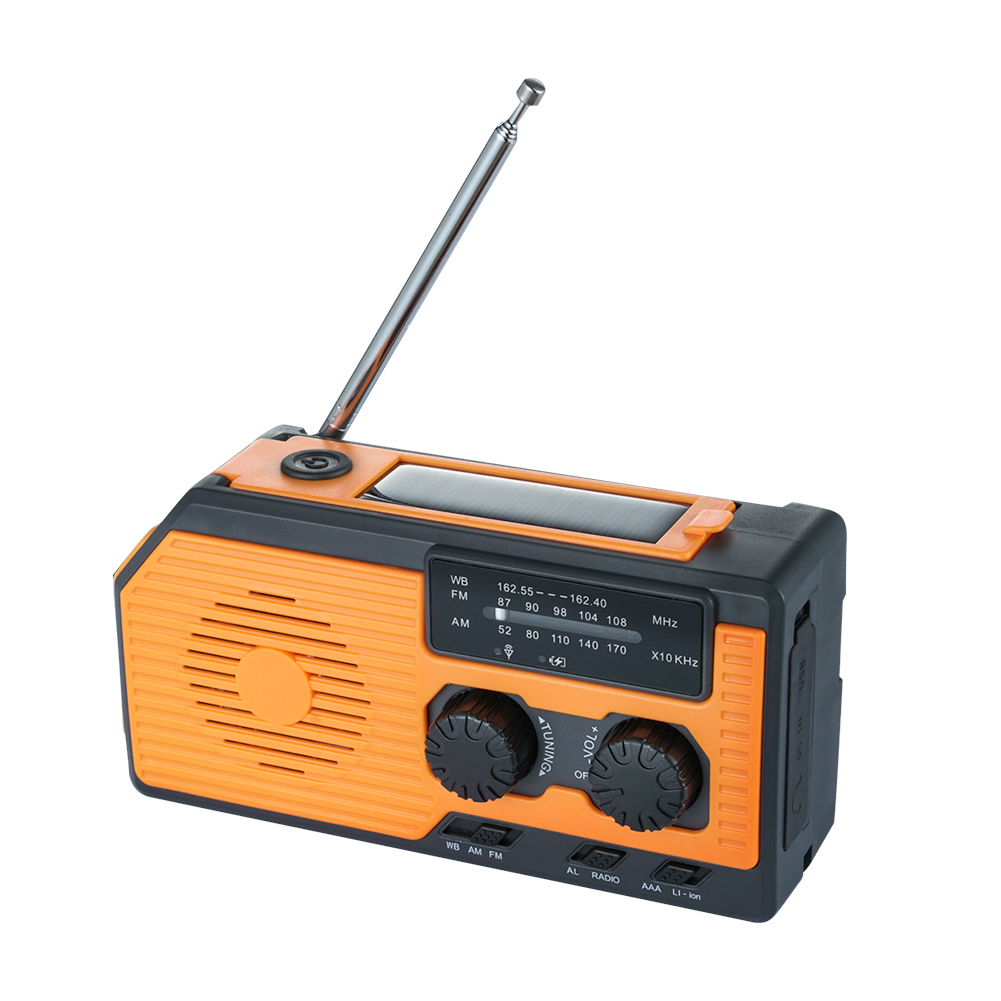 AM/FM Solar Radio Hand Crank Radio WB NOAA Emergency Radio with LED Flashlight Power Reading Lamp SOS Alarm Radio