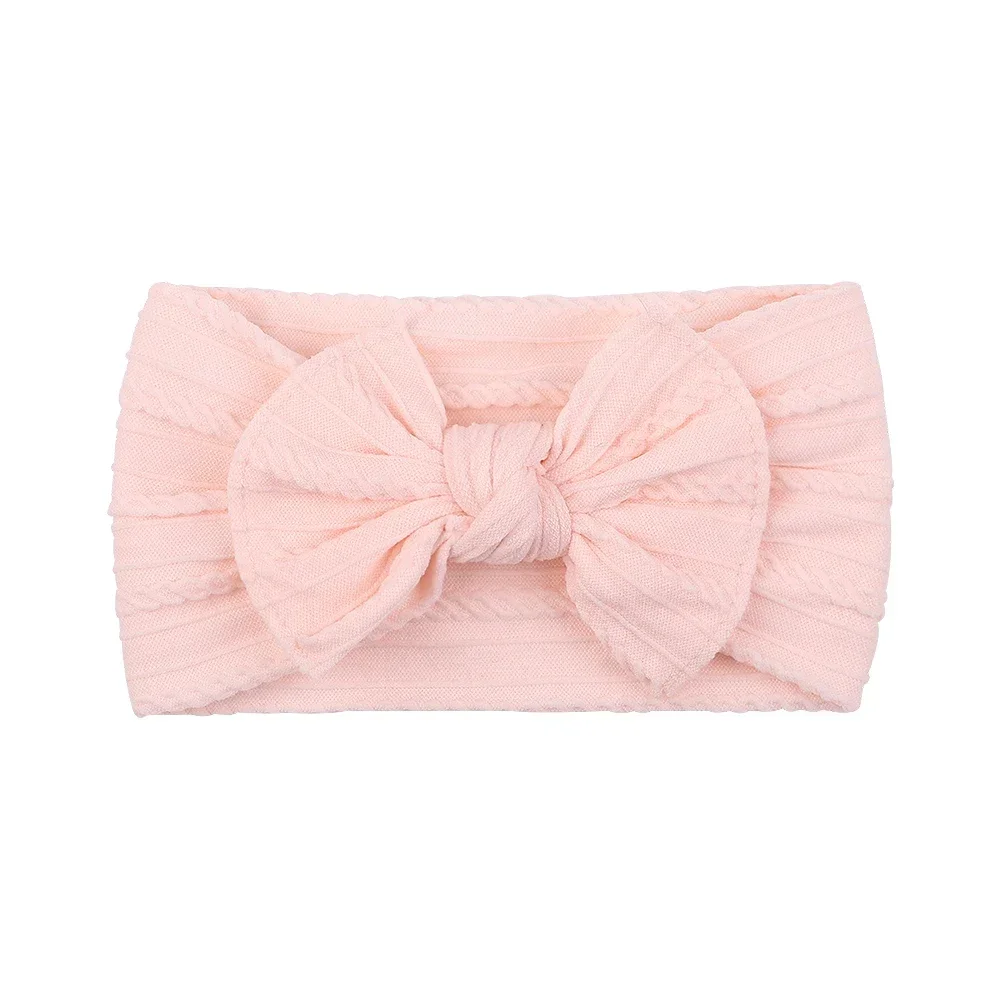 1 stücke Neugeborenen Baby Stirnband für Mädchen Elastische Stricken Kinder Turban Bögen Weiche Nylon Kinder Headwear Haar Zubehör: GINGER