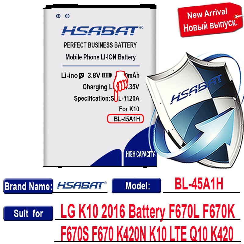 HSABAT Replacement Battery BL-45A1H BL-46G1F for LG K10 K420N K425 K430H K20 Plus: for LG K10 2016