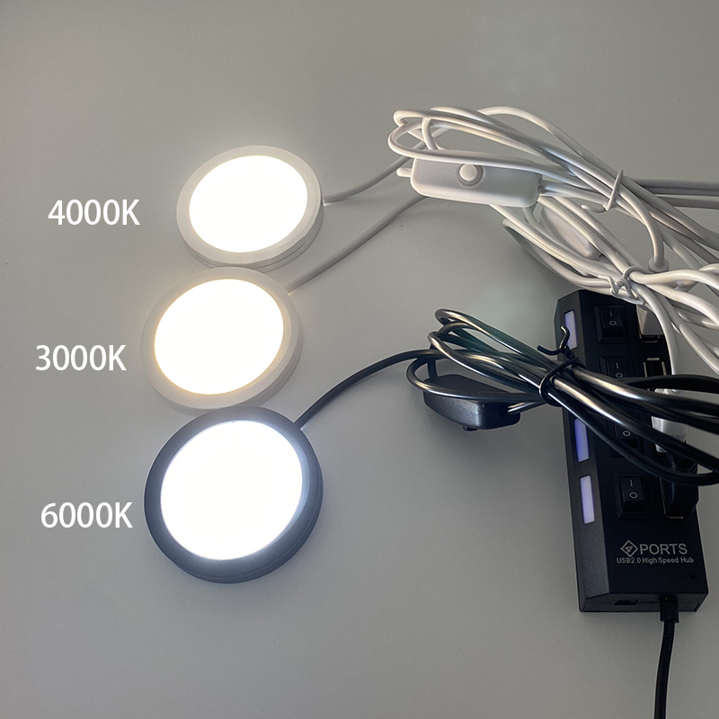 Ultraslanke LED-spot USB 5V LED onder kastplanklicht Caravan Campervan Spotlight Binnenlicht met schakelaar 3W