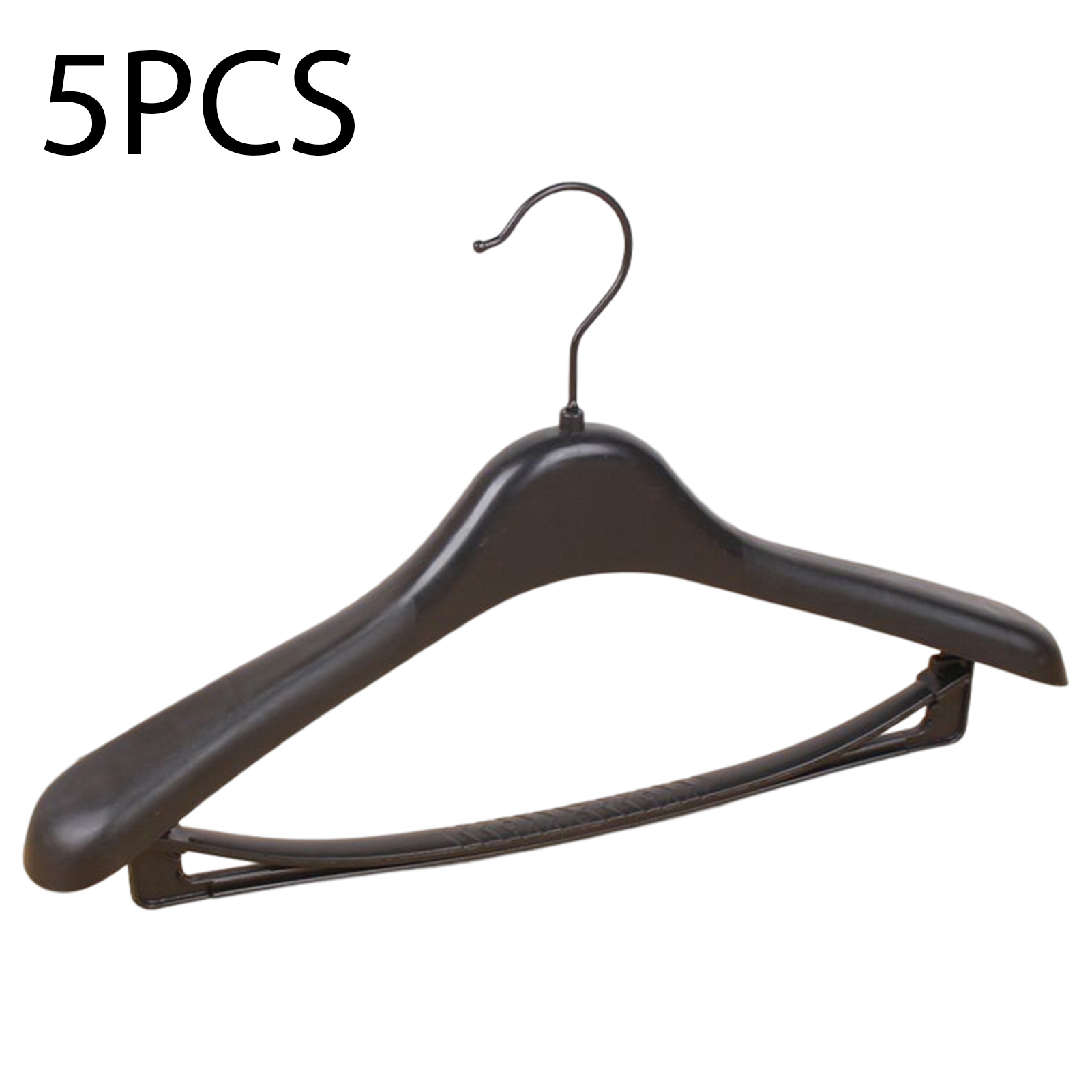 5pcs Wide Shoulder Plastic Clothing Hanger Suit Clothes Hanger Seamless Coat Drying Racks Wardrobe Room Storage Organizer