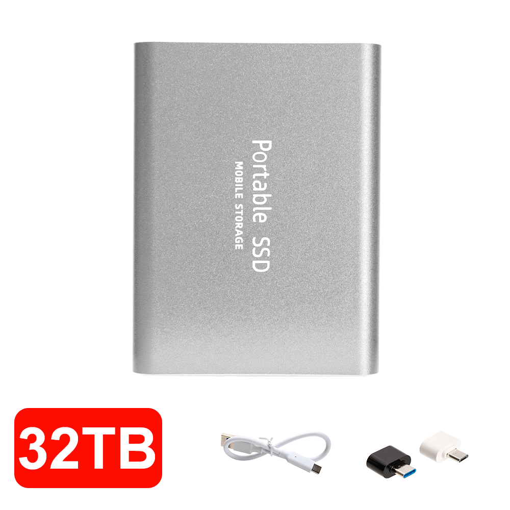 Bærbar ssd 1tb 2tb stk.) ekstern ssd usb 3.2 type-c ekstern harddisk hurtig lagring til bærbar pc telefon: Militærgrøn
