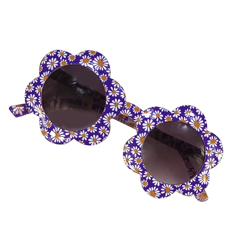 Gafas de sol para niños, lentes de sol infantiles de estilo Rural con estampado de flores, redondas, a prueba de sol, resistentes al desgaste,