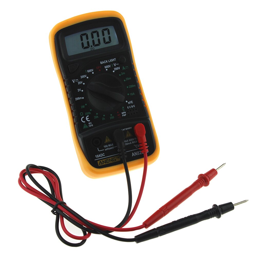 AN8205C Thermometrie Digital-Multimeter Voltmeter Amperemeter AC DC OHM Volt Tester Test Temperatur Gauge Meter Test: YELLOW