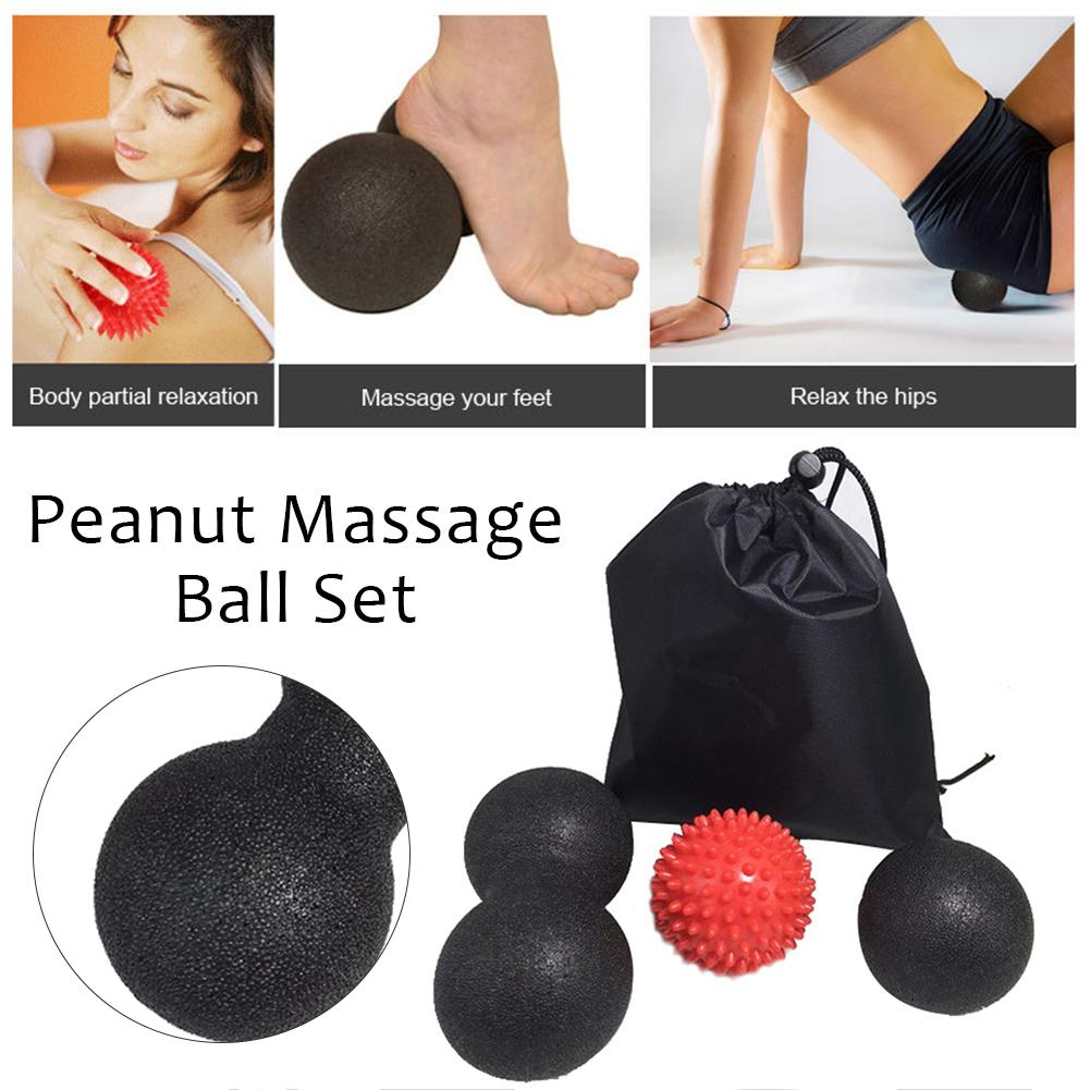 Juego de bolas de masaje de cacahuete para hombres y mujeres, pelota de masaje con puntas, suministros de entrenamiento y Yoga