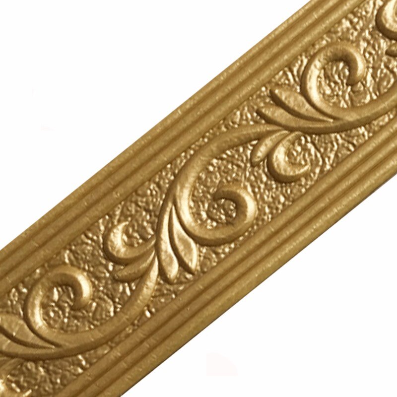 3d farve mønster blød pakke fodliste studie stue soveværelse børneværelse butik vandtæt anti-kollisions skum wallstickers: Guld / L 45 cmx  w 8 cmx 3 stk