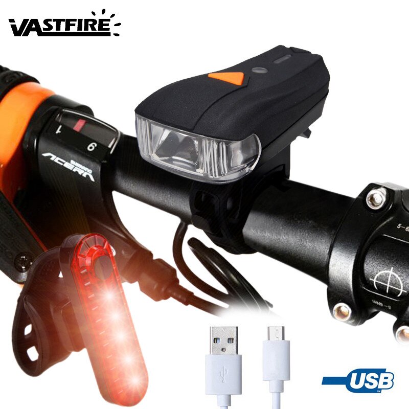 Mtb Fiets Licht Voor Stuur Fiets Light Usb Oplaadbare Led Batterij Zaklamp Zaklamp Koplamp Lamp: Default Title