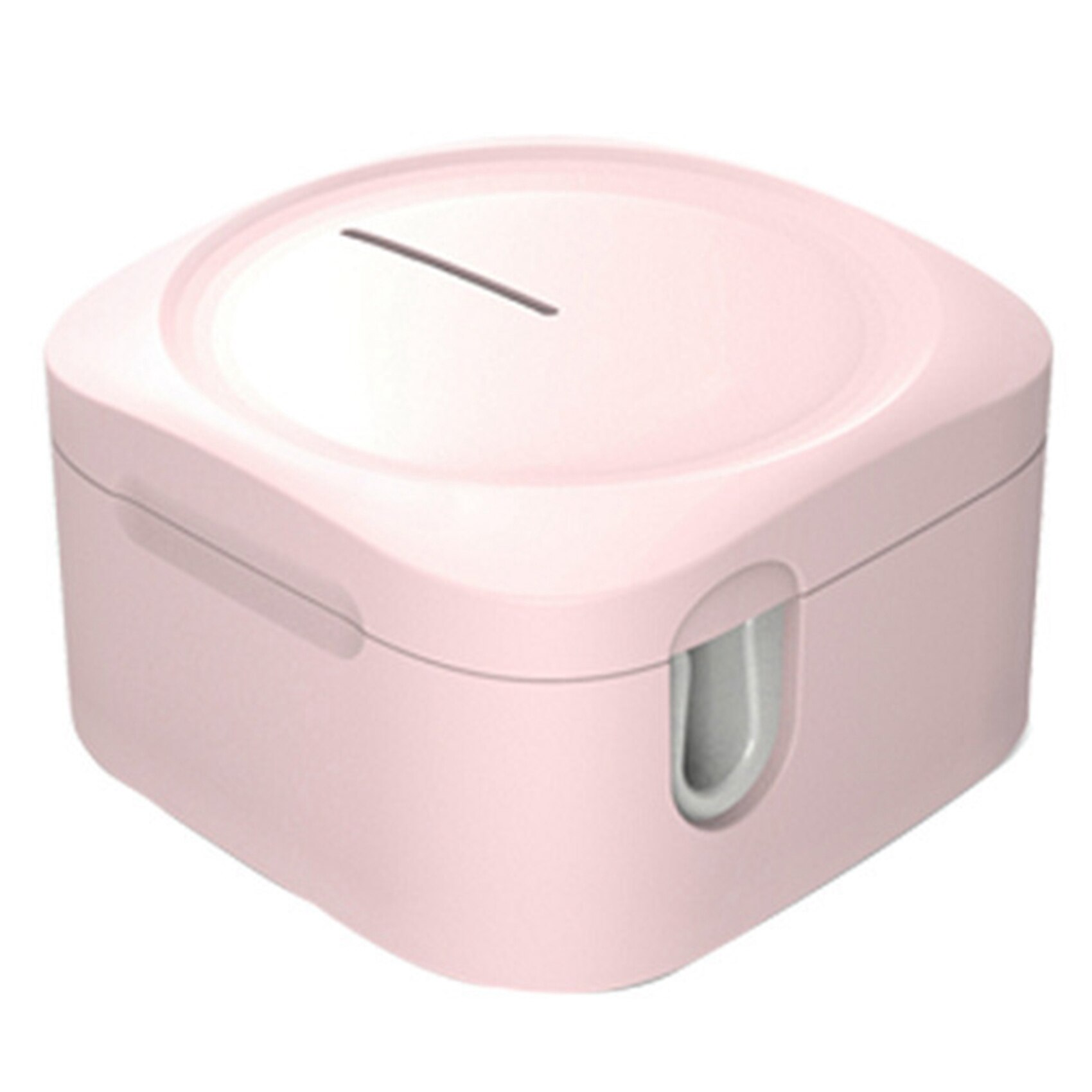 LED Portable Toothbrush Disinfection Box Without Plug-in and Wall-Mounted Sterilizings Toothbrush Holder: Pink