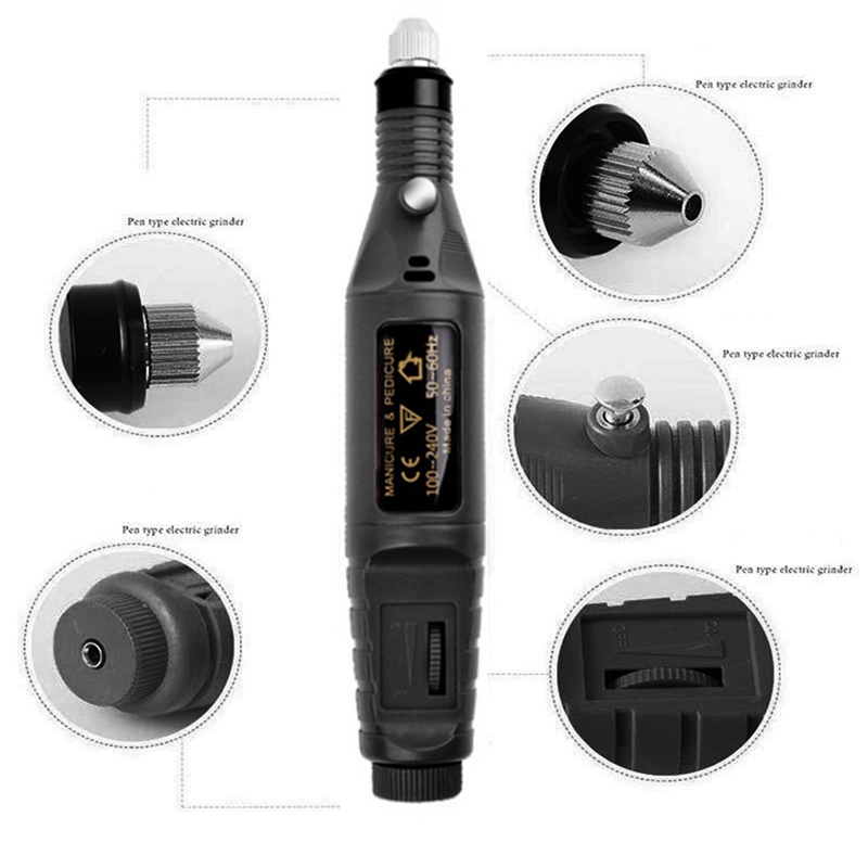 Plastic Sanding Machine Set Electric Pen Mini Electric Drill Sanding Tool Nail Power Tool