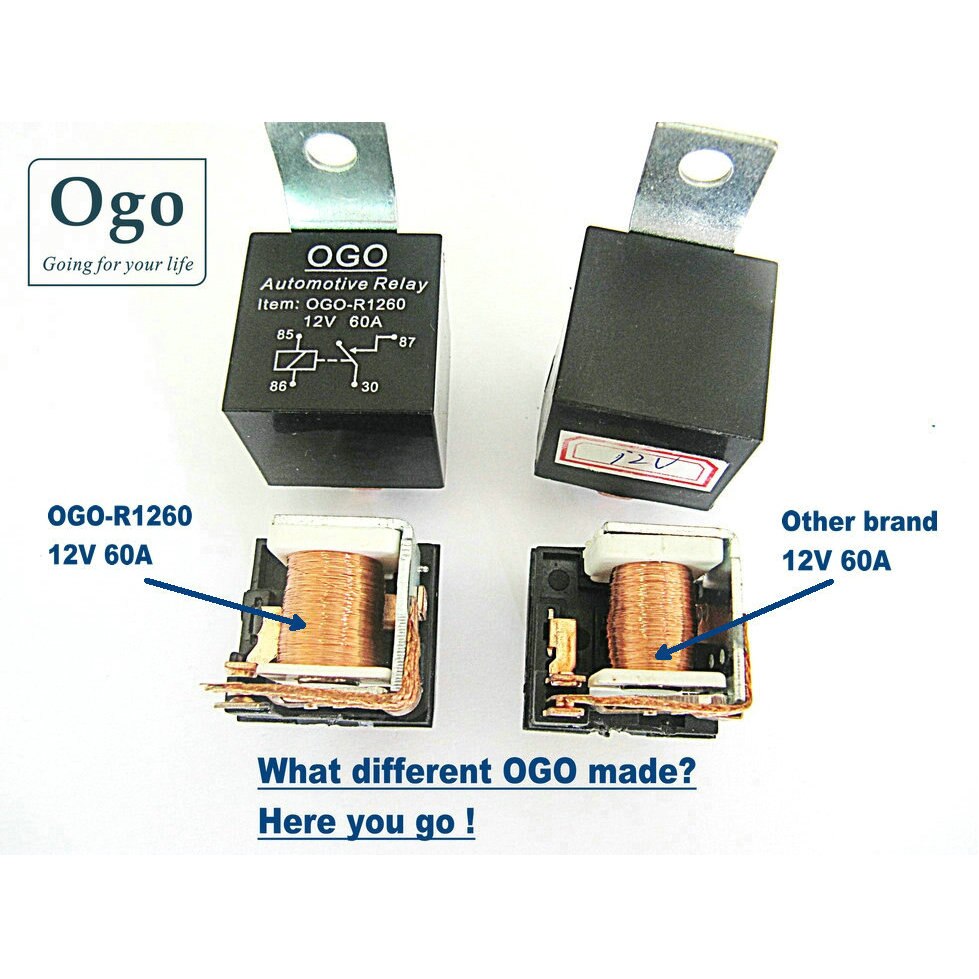 OGO Branded Automotive Relais 12 V 60A