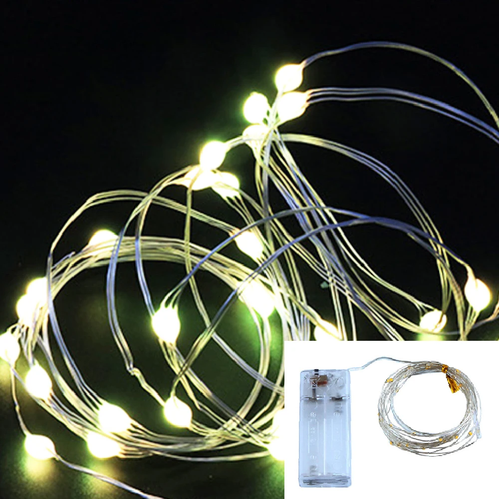 Led Kerstverlichting Koperdraad String 1M 2M 3M Buitenlamp Garland Luces Voor Kerstboom bruiloft Decoratie: S / Goud