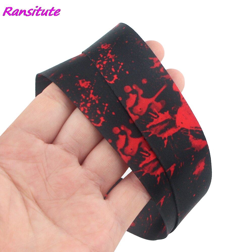 Ransitute R1630 Scary Bloedvlek Schilderen Art Sleutelhanger Lanyard Neck Strap Voor Telefoon Keys Id Card Mode Lanyards Helloween