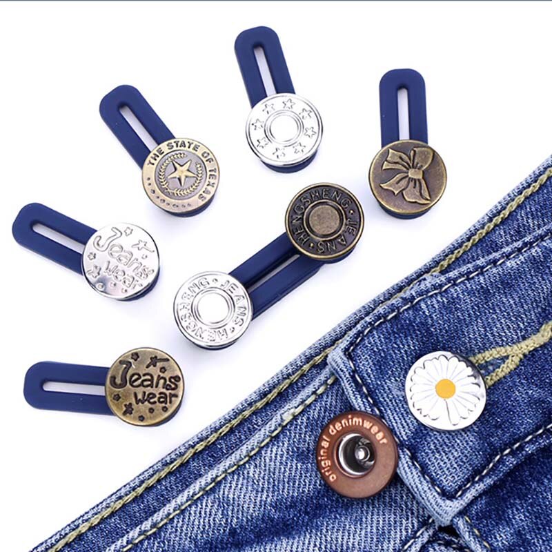 5 Stks/set Magic Metalen Knop Extendertrousers Jeans Knoppen Verstelbare Intrekbare Taille Extenders Zwangerschap Accessoires