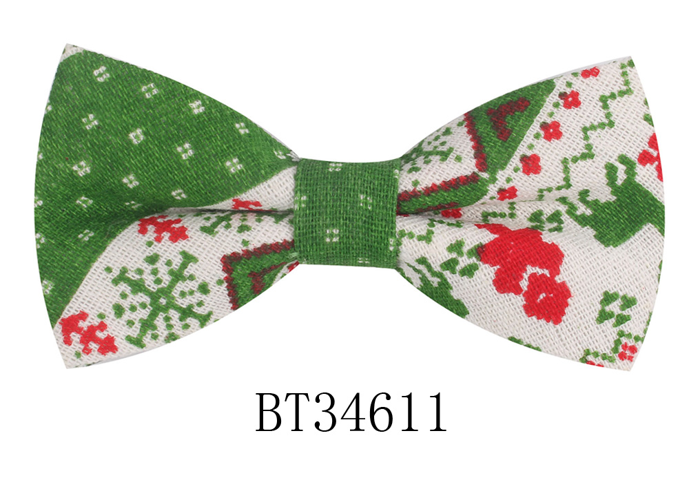 Pajarita Casual de lino y algodón para hombres y mujeres, pajarita con estampado de dibujos animados para adultos, pajaritas, pajaritas para boda: BT34611