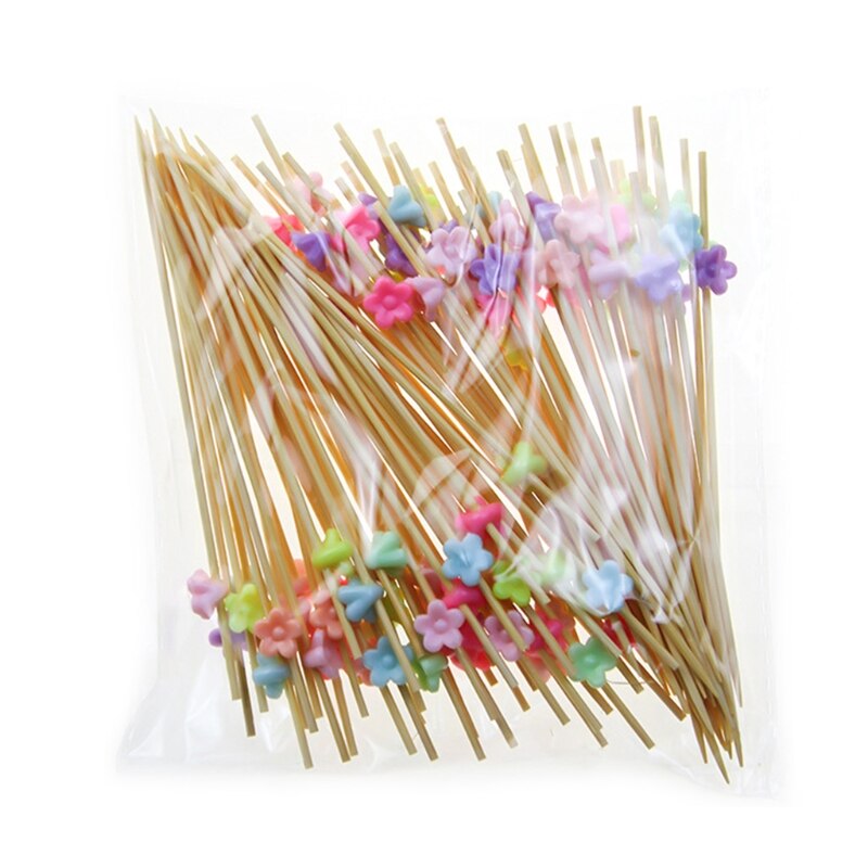 100pcs 12cm Disposable Bamboo Fork Buffet Fruit Desserts Pick Skewer Food Cocktail Sandwich Stick Party Supplies: 3