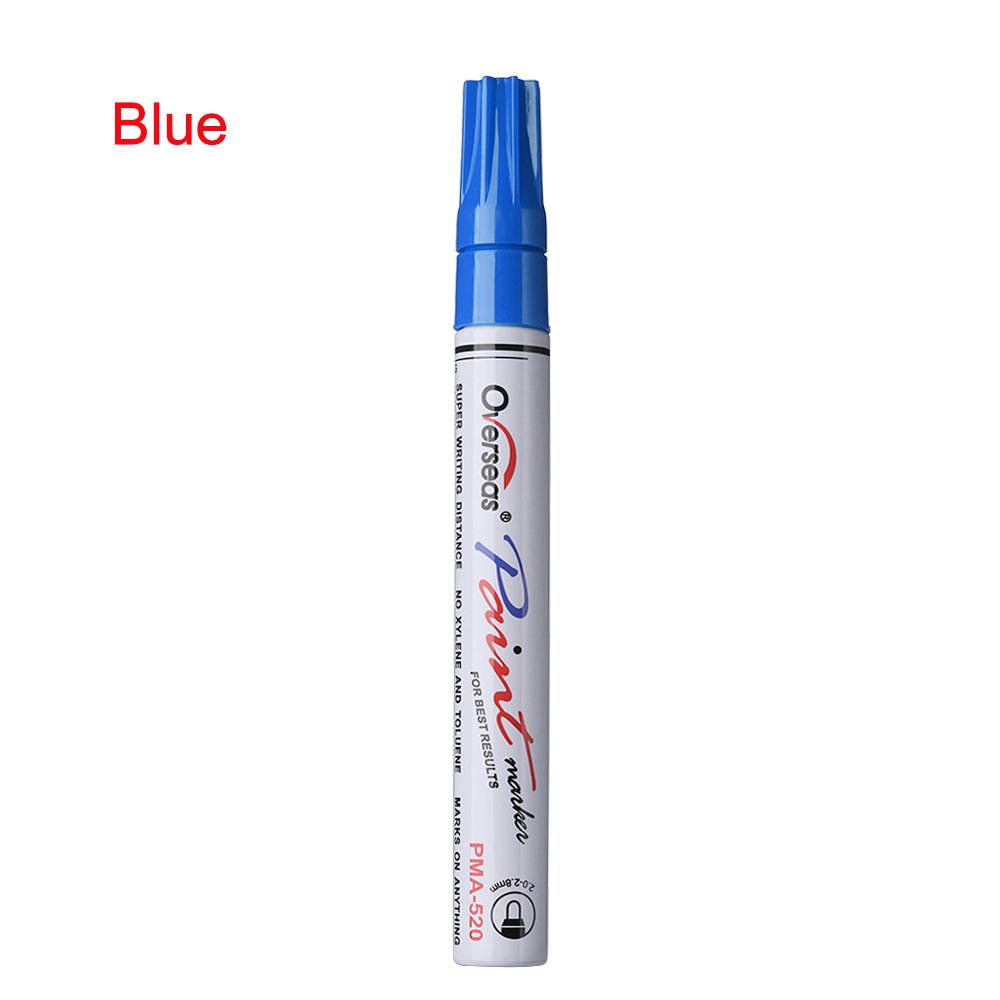 Universele Waterdichte Olie Permanente Verf Marker Pen Band pen Motorfiets Auto Tyre Loopvlak Rubber Metalen Verf Pennen: blue