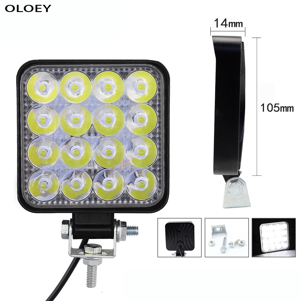 Led arbejdslys spotlight 12v led lys 4*48w bar til lastbil offroad lastbil 48w engineering køretøj søgelys bil forlygte