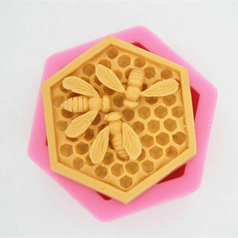Silikone stearinlys forme 3d bi honeycomb bikubeforme til hjemmelavet bivoks sæbe farveblyant voks smelte bistader stearinlysfremstillingsudstyr: Kun silikoneform 04
