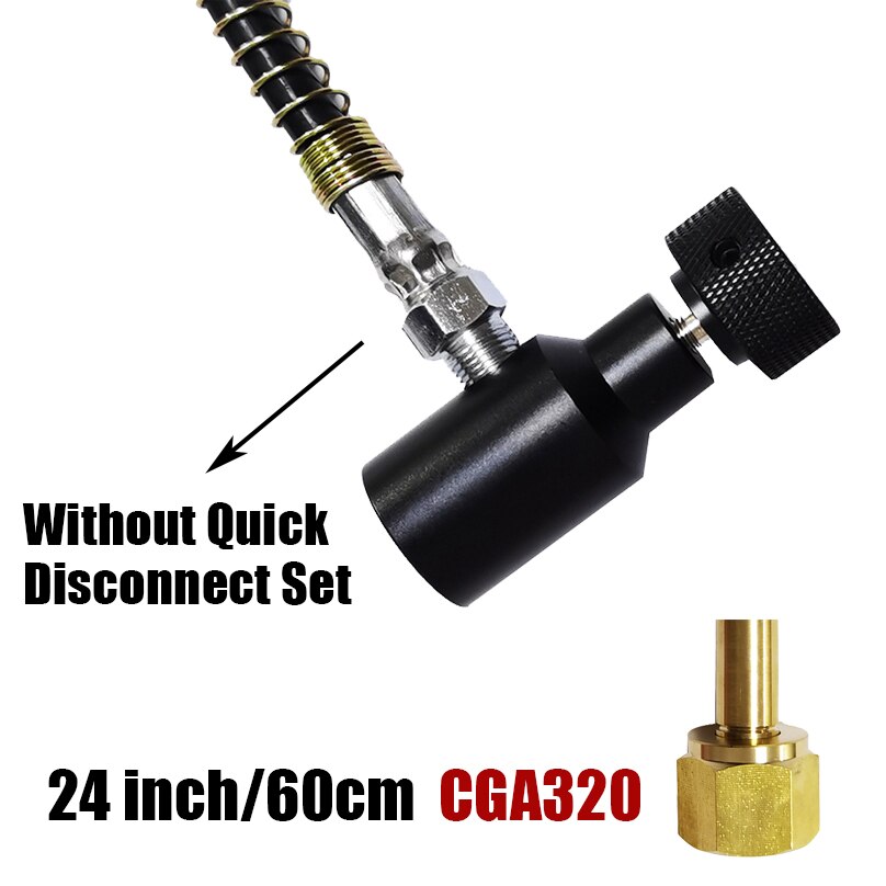 SodaStream SodaClub Cylinder CO2 Refill Station Adaptor With Hose On/Off adapter and W21.8-14(DIN 477) Or CGA320 Connector: 24inchCGA320
