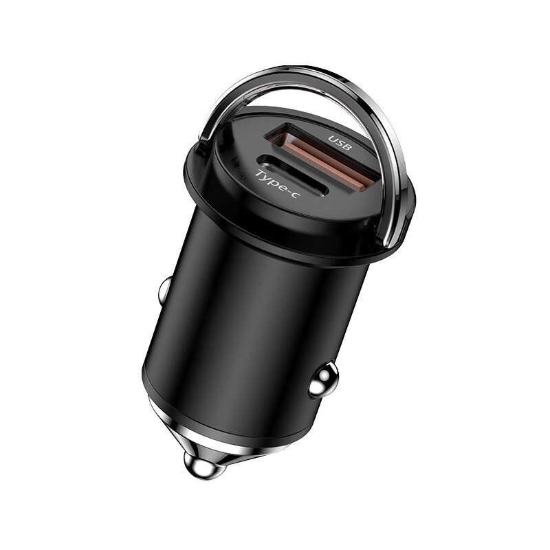 45W Usb Autolader Voor Magsafe Iphone 12 Quick Charge 4.0 3.0 Supercharge Scp Snelle Pd Usb C Draadloze opladen Auto Telefoon Oplader: Black 1 USB 1Type C