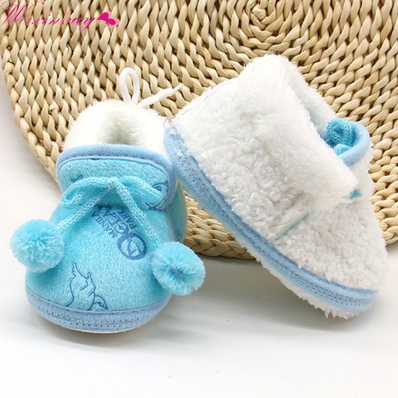 Vinter baby drenge piger bomuld sko plys varme støvler 0-18 måneder