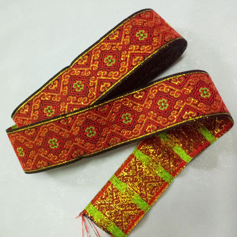 Ruban Jacquard tissé, 33mm de large, 7 yards, sangle pour chien, bricolage, plusieurs Styles