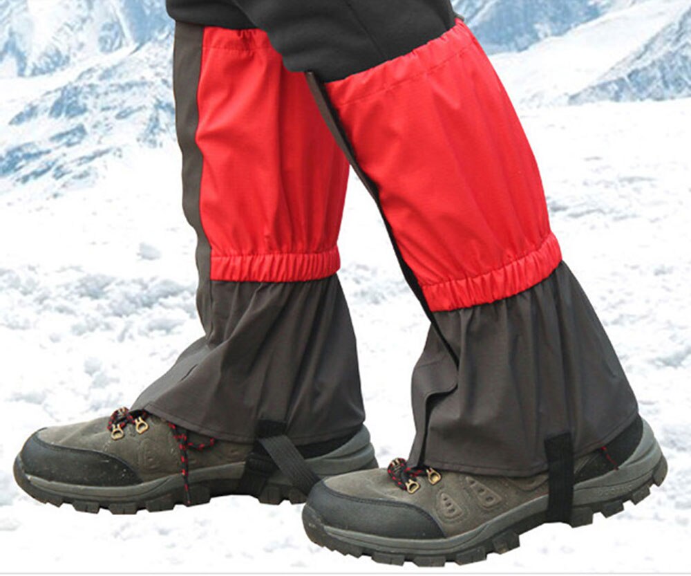 draussen Schnee Wandern Gamaschen Wasserdichte Schnee Kneepad Skifahren Sport Gamaschen gehen Klettern Bein Abdeckungen Gamasche: rot