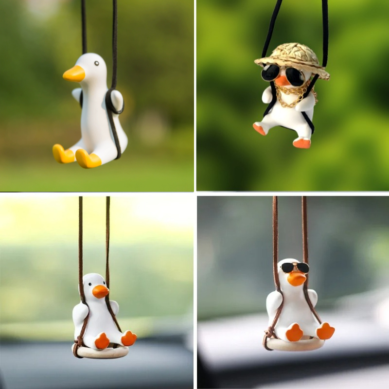 1PC Schwingen Ente Auto Anhänger Schwingen Herbst Auto Rückspiegel Anhänger Anhänger Auto Innen Dekoration Nette Ente