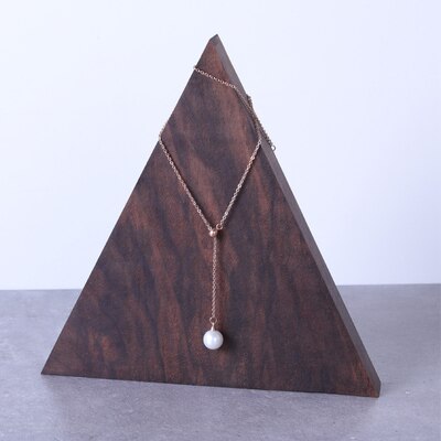 Black Walnut Triangle Bracelets Bangle Display Holder Jewelry Display Blocks Earrings Ring Pendant Showcase: Height 17.5cm