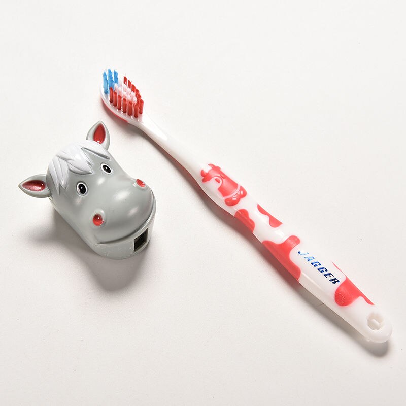 Adorável escova de dentes para menino menina escova de dentes da criança dos desenhos animados vacas coelho escova de dentes de silicone do bebê