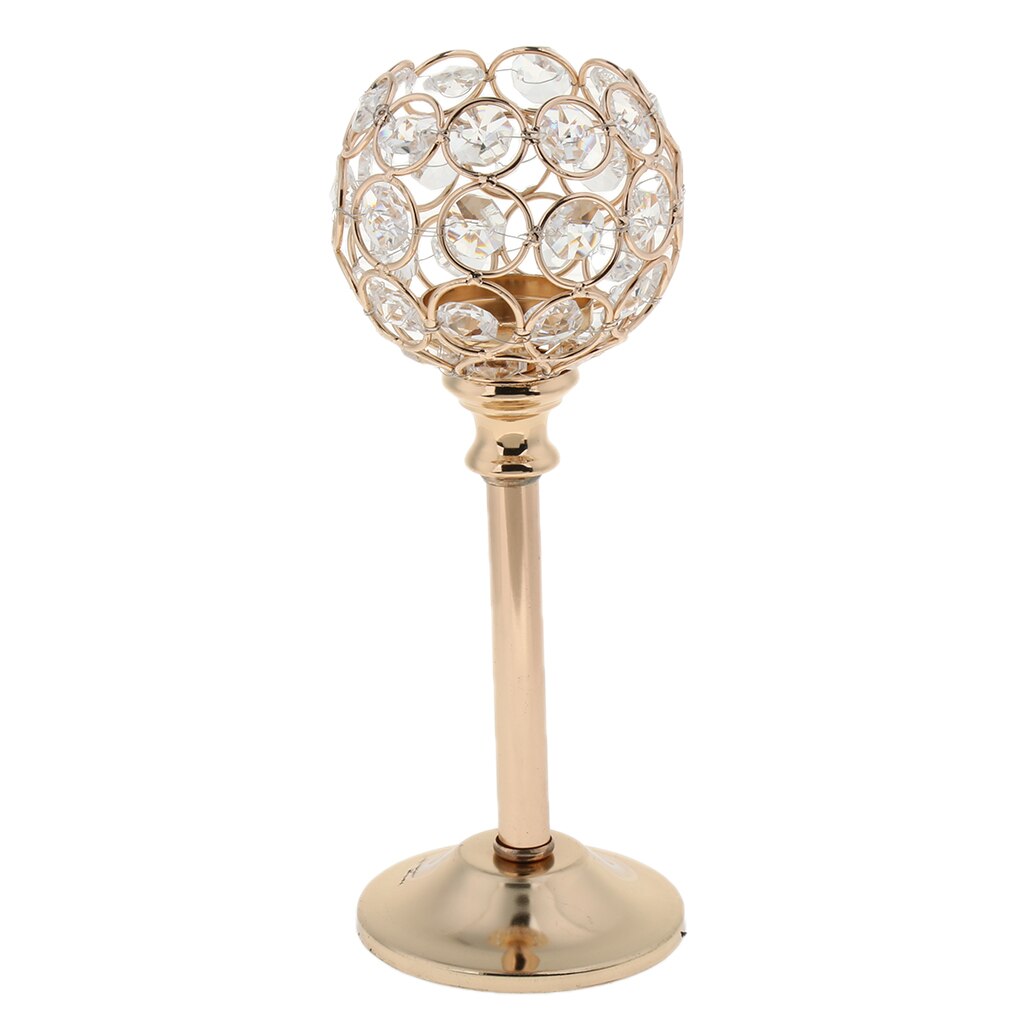 Bruiloftsfeest kristallen kandelaar kaarsenhouder theelichthouder tafelblad middelpunt eetkamerdecoratie: Gouden m