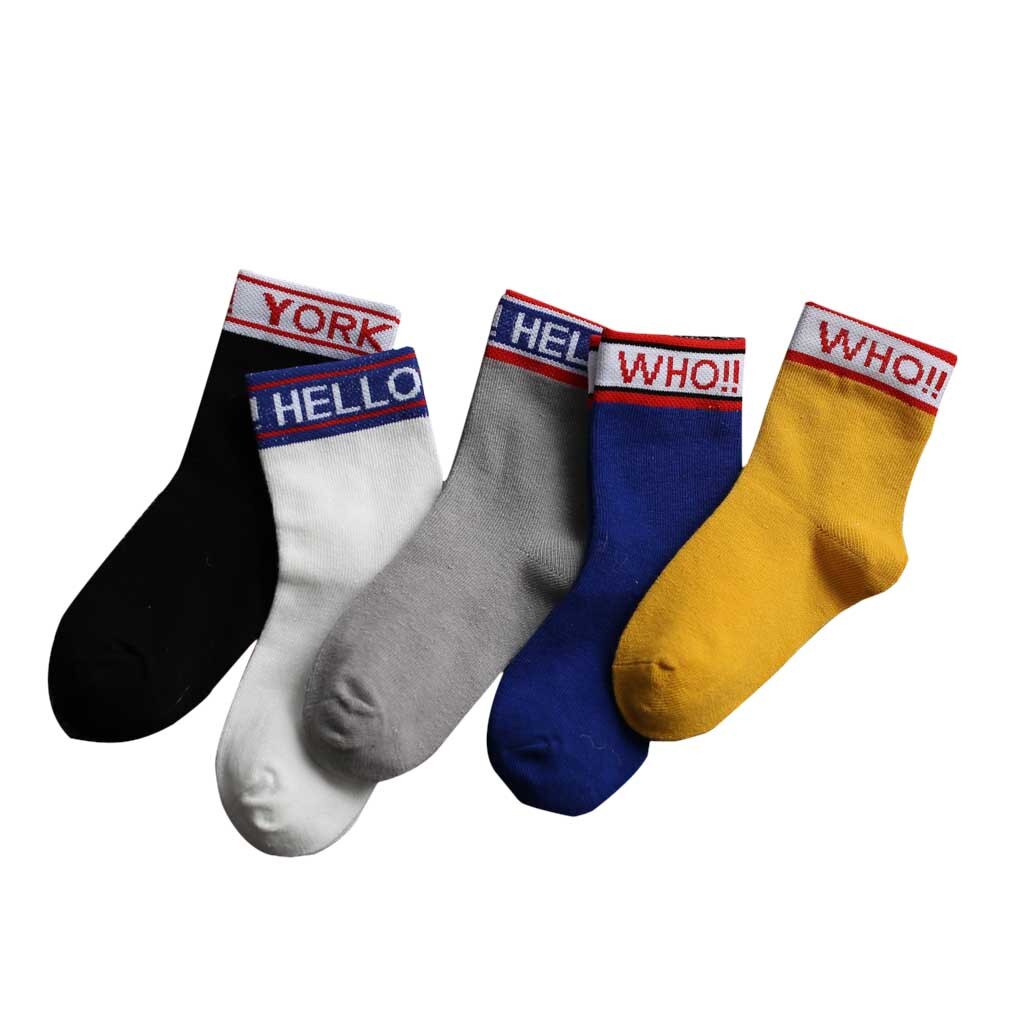 5 Pairs Baby Socks Girls Printed Knitting Cotton Infant baby sokken Children Kids Socks skarpetki meia infantil: Beige / L